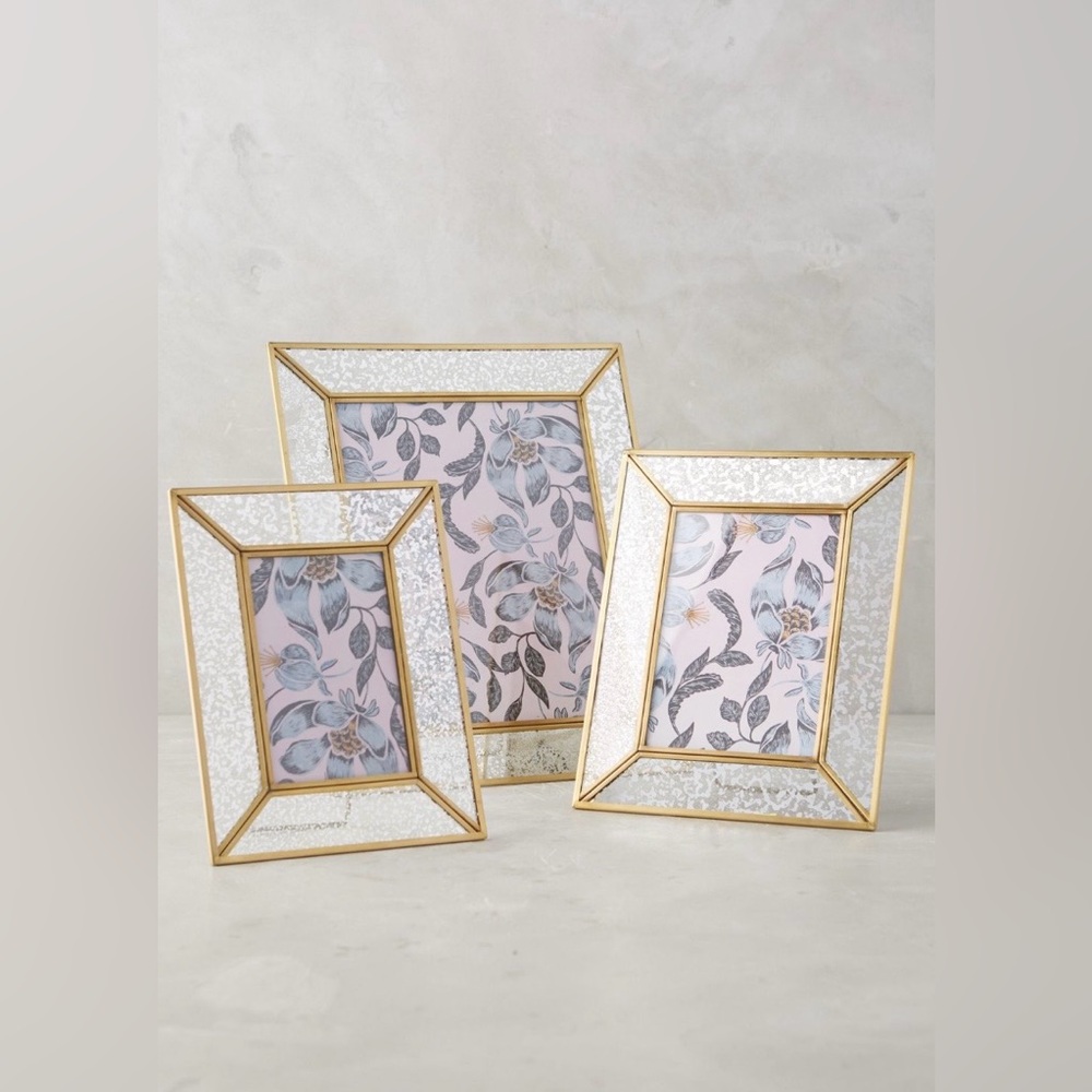 ‼️RARE‼️🎸Anthropologie🎸🔥NWT🔥Mercury Glass Frames (2 Frames 4x6 & 5x7)